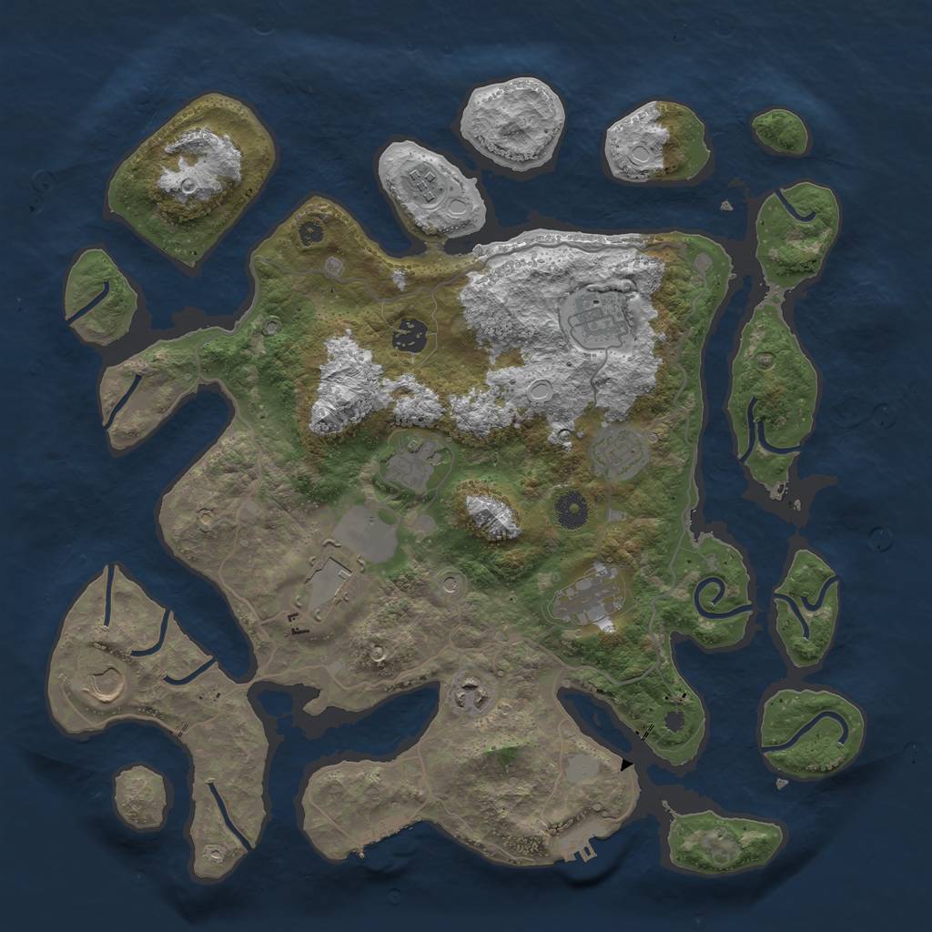Rust Map: Procedural Map, Size: 4000, Seed: 950489, 17 Monuments