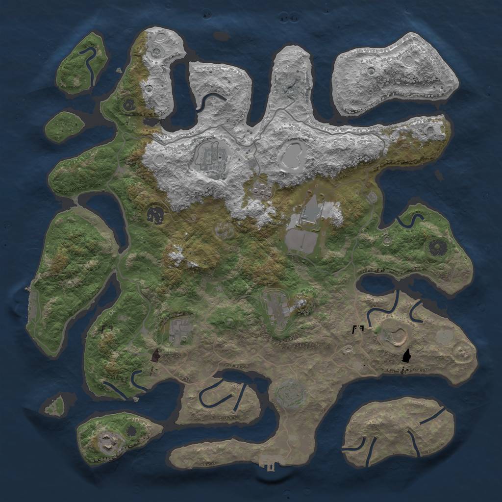 Rust Map: Procedural Map, Size: 4200, Seed: 22192358, 17 Monuments