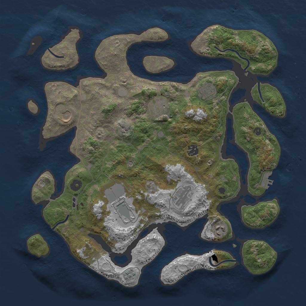 Rust Map: Procedural Map, Size: 4000, Seed: 1847076039, 15 Monuments