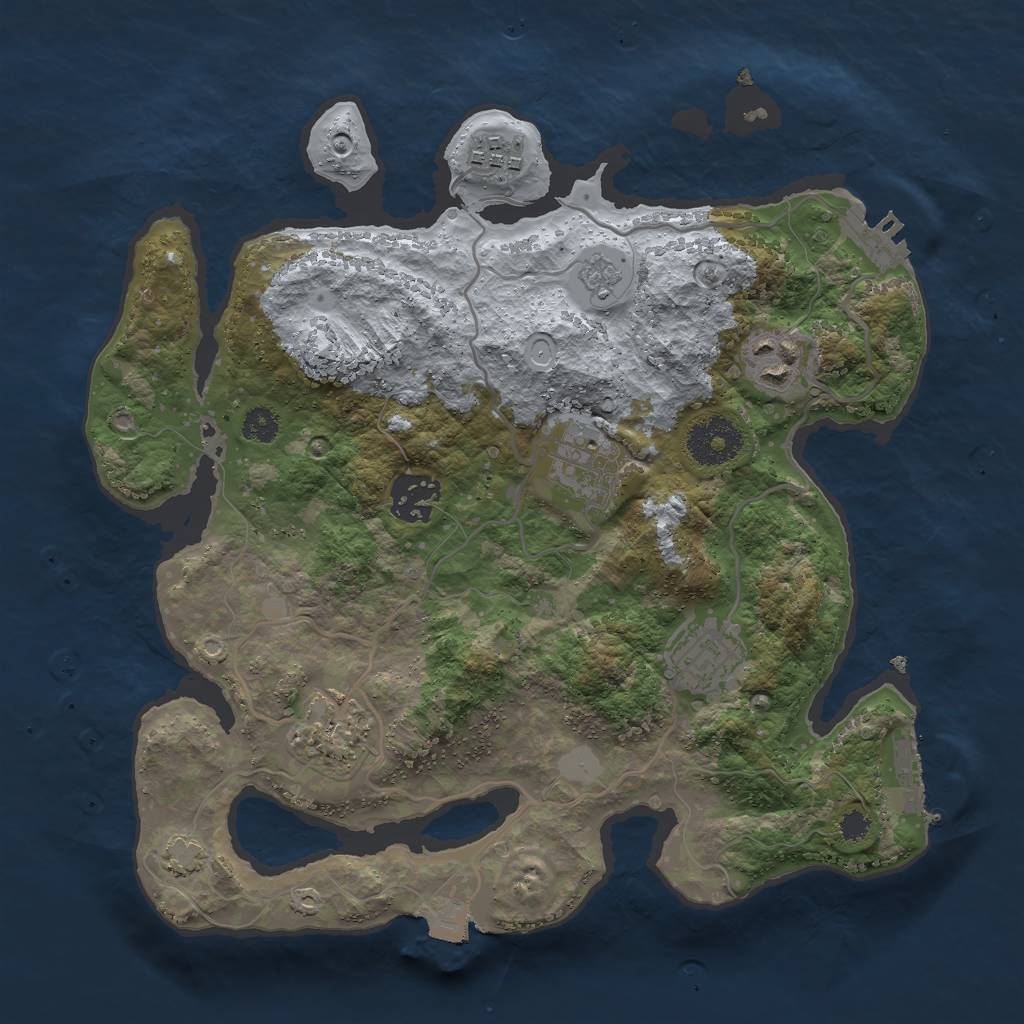 Rust Map: Procedural Map, Size: 3000, Seed: 214, 13 Monuments