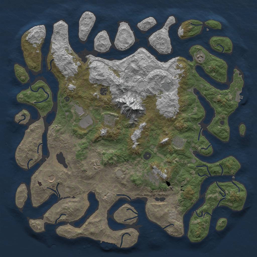 Rust Map: Procedural Map, Size: 5000, Seed: 114996836, 18 Monuments