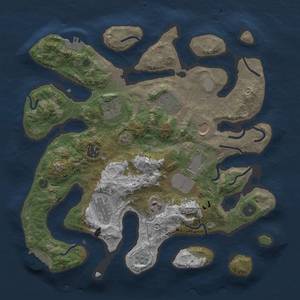 Thumbnail Rust Map: Procedural Map, Size: 3500, Seed: 2543, 16 Monuments