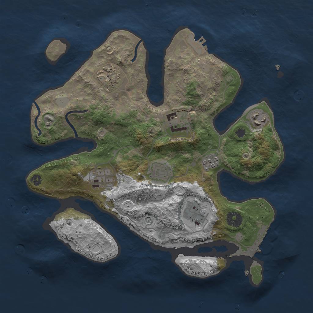 Rust Map: Procedural Map, Size: 3000, Seed: 1081540330, 15 Monuments