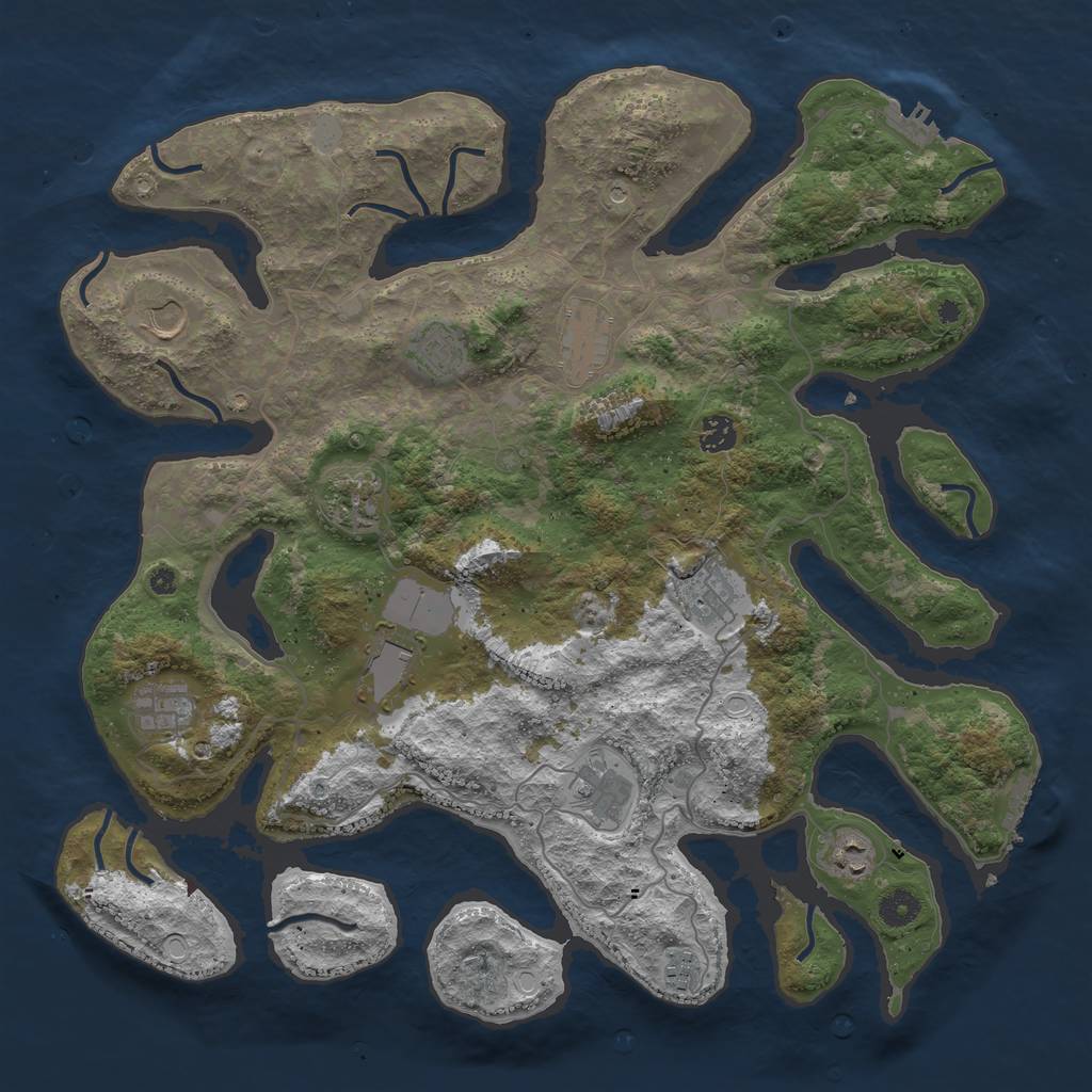 Rust Map: Procedural Map, Size: 4250, Seed: 70479, 19 Monuments