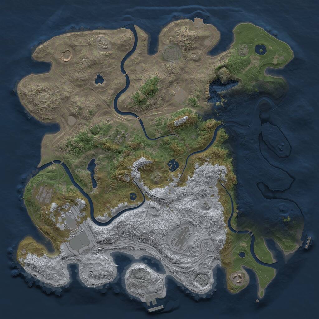 Rust Map: Procedural Map, Size: 4250, Seed: 70479, 16 Monuments