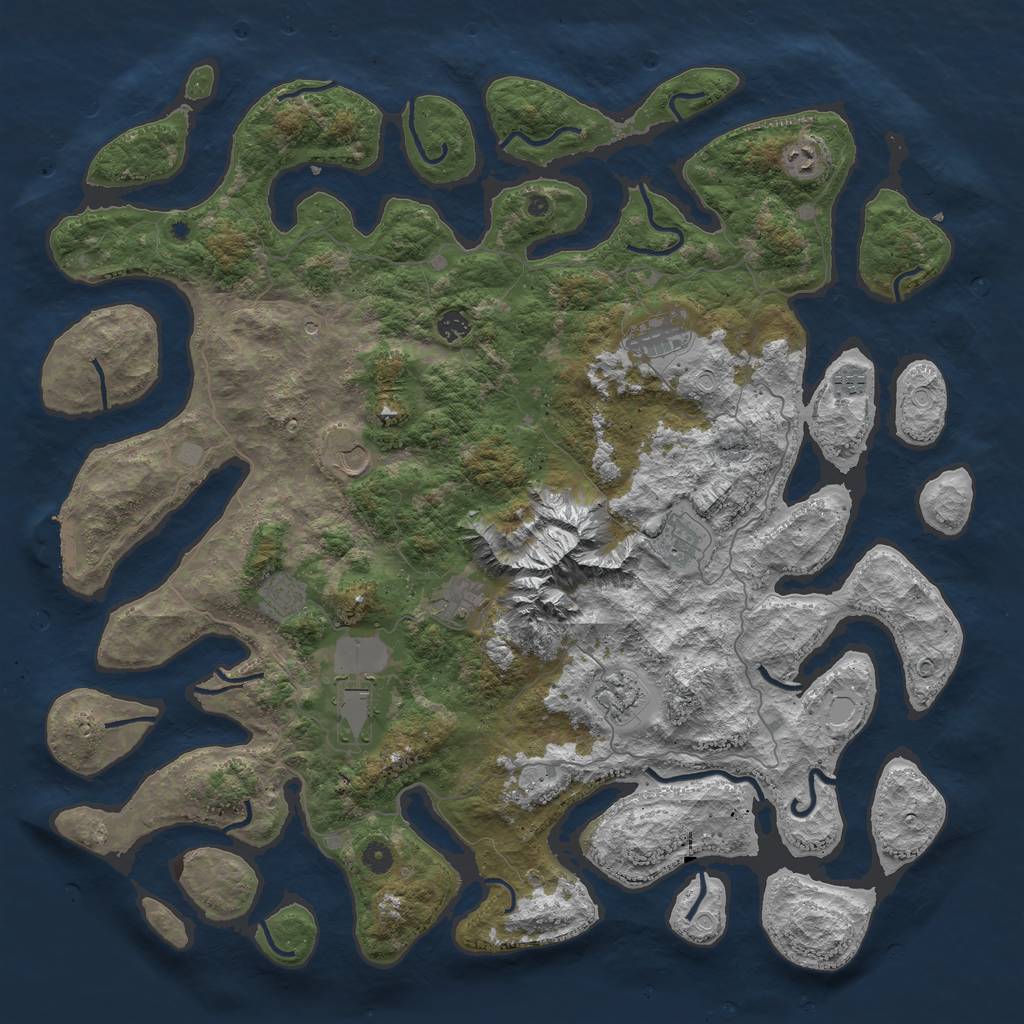 Rust Map: Procedural Map, Size: 5000, Seed: 83221299, 17 Monuments