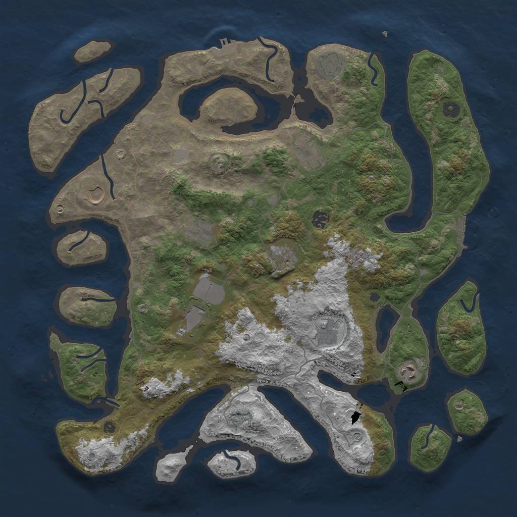 Rust Map: Procedural Map, Size: 4500, Seed: 1112628, 18 Monuments