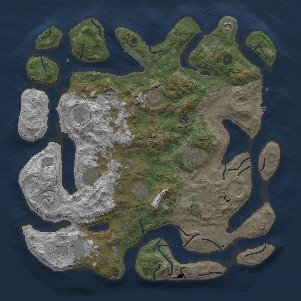 Rust Map: Procedural Map, Size: 4500, Seed: 840913, 19 Monuments