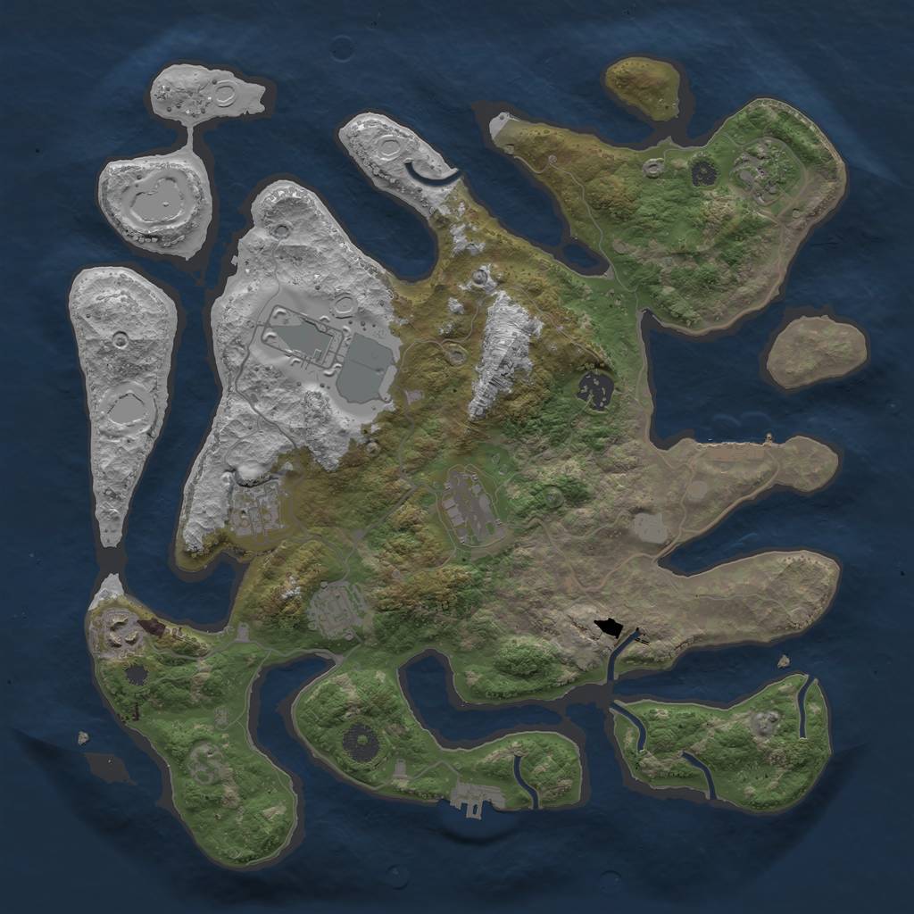 Rust Map: Procedural Map, Size: 3700, Seed: 700119109, 14 Monuments