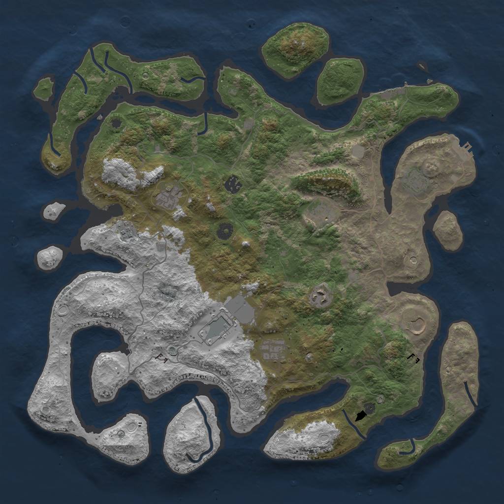 Rust Map: Procedural Map, Size: 4500, Seed: 6084753, 17 Monuments