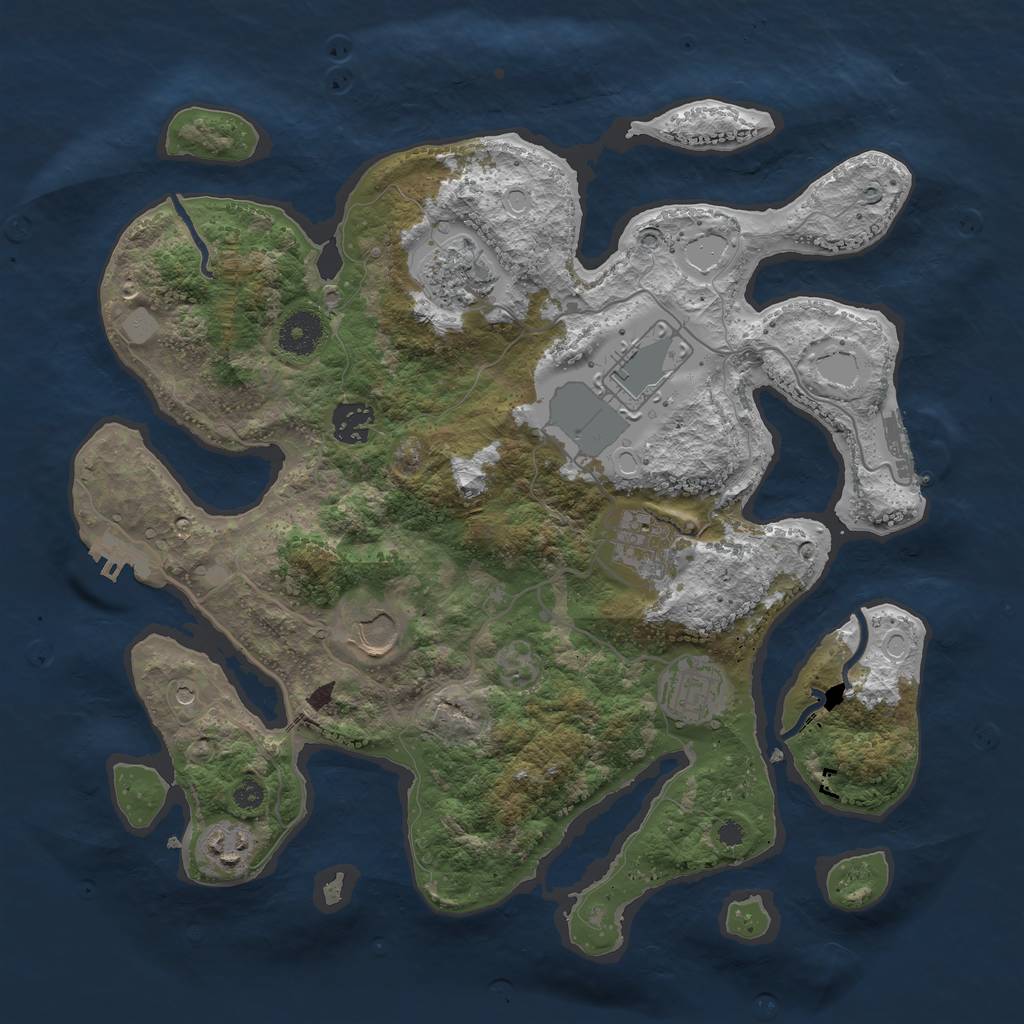 Rust Map: Procedural Map, Size: 3550, Seed: 925327, 15 Monuments