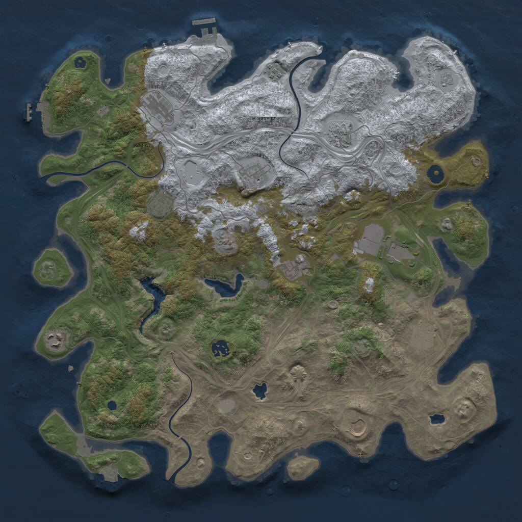 Rust Map: Procedural Map, Size: 4500, Seed: 5987007, 17 Monuments