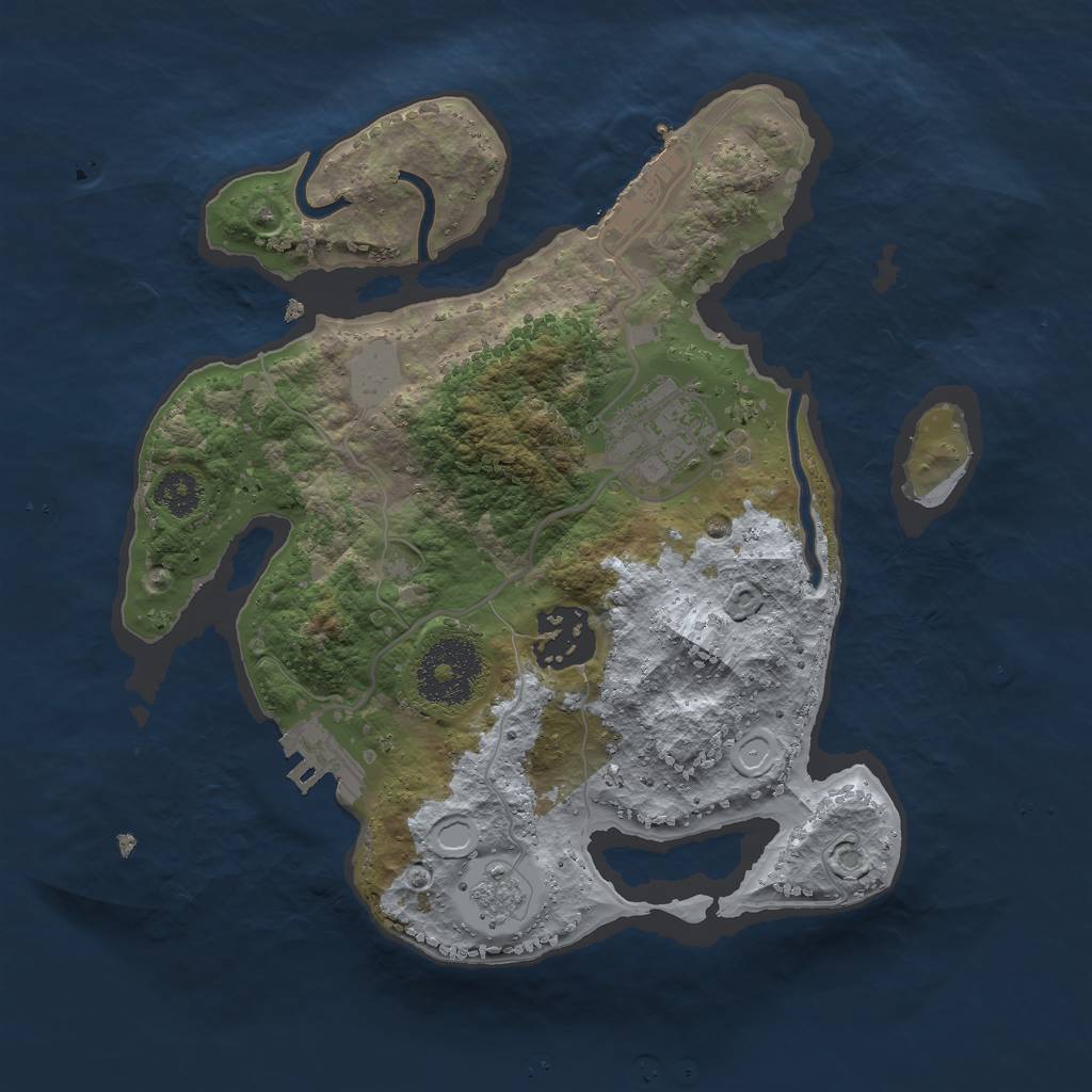 Rust Map: Procedural Map, Size: 2500, Seed: 13, 8 Monuments