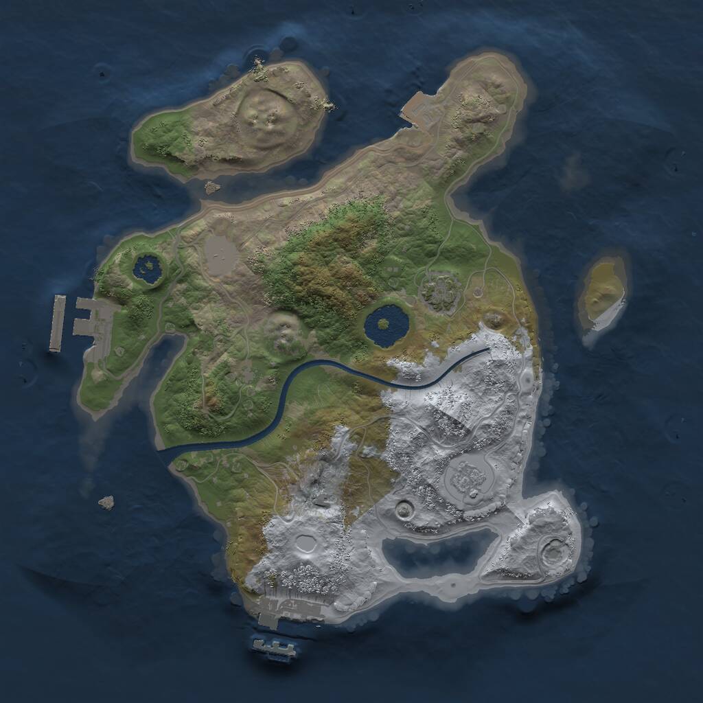 Rust Map: Procedural Map, Size: 2500, Seed: 13, 5 Monuments