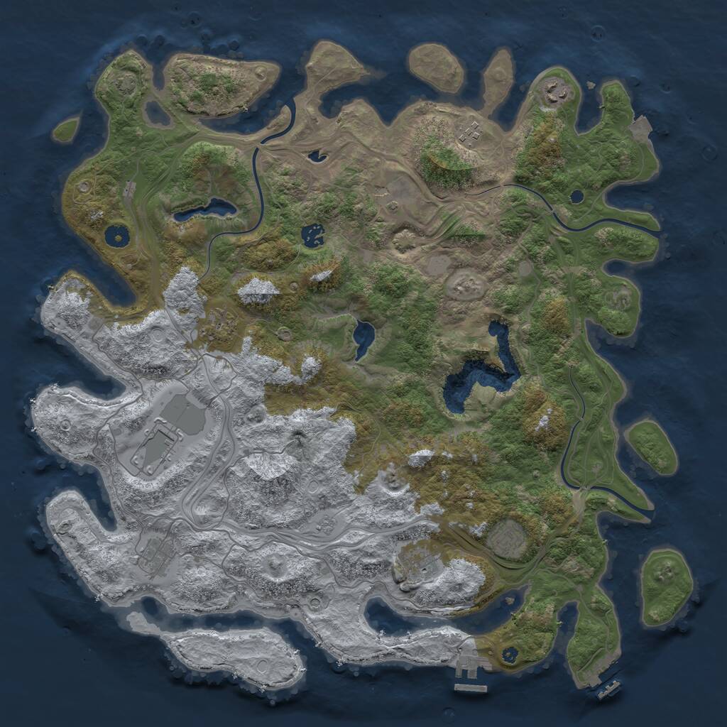 Rust Map: Procedural Map, Size: 4500, Seed: 3446277, 15 Monuments