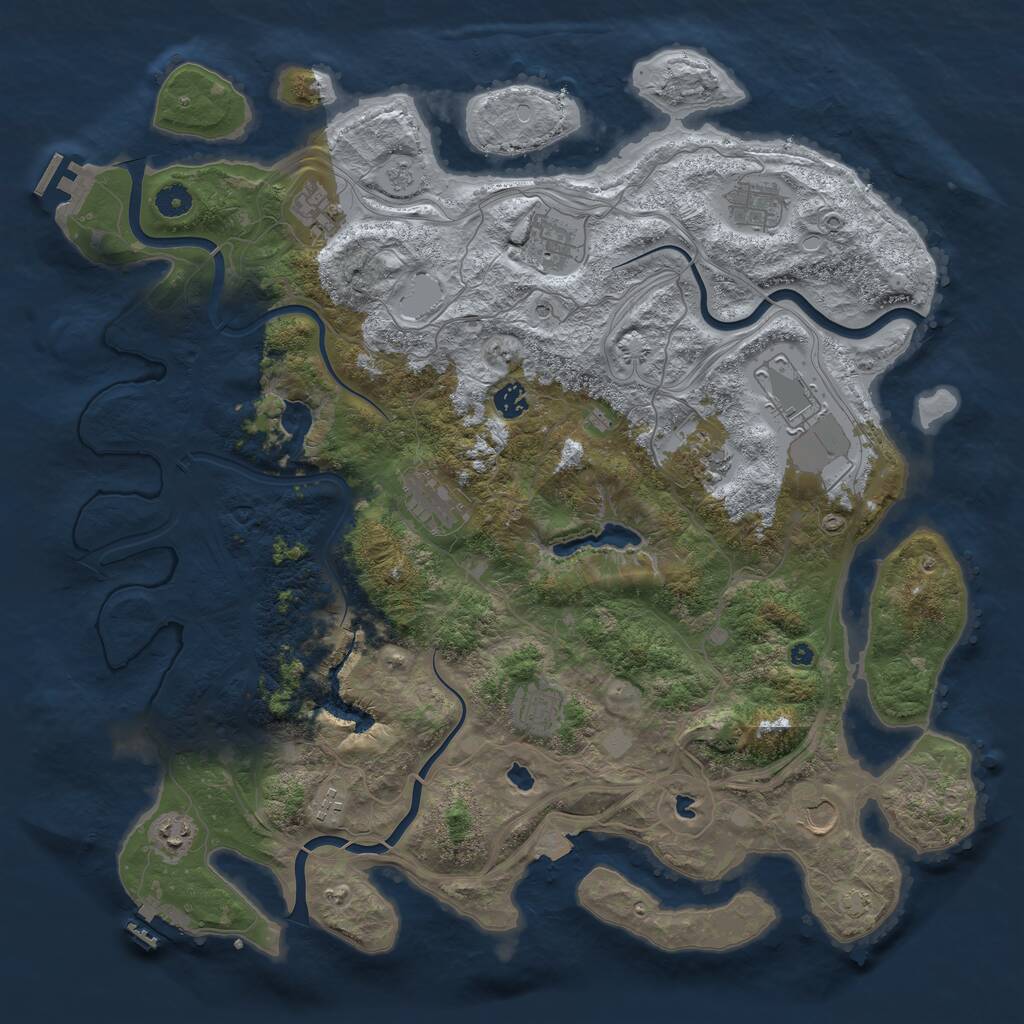 Rust Map: Procedural Map, Size: 4500, Seed: 2171348, 17 Monuments