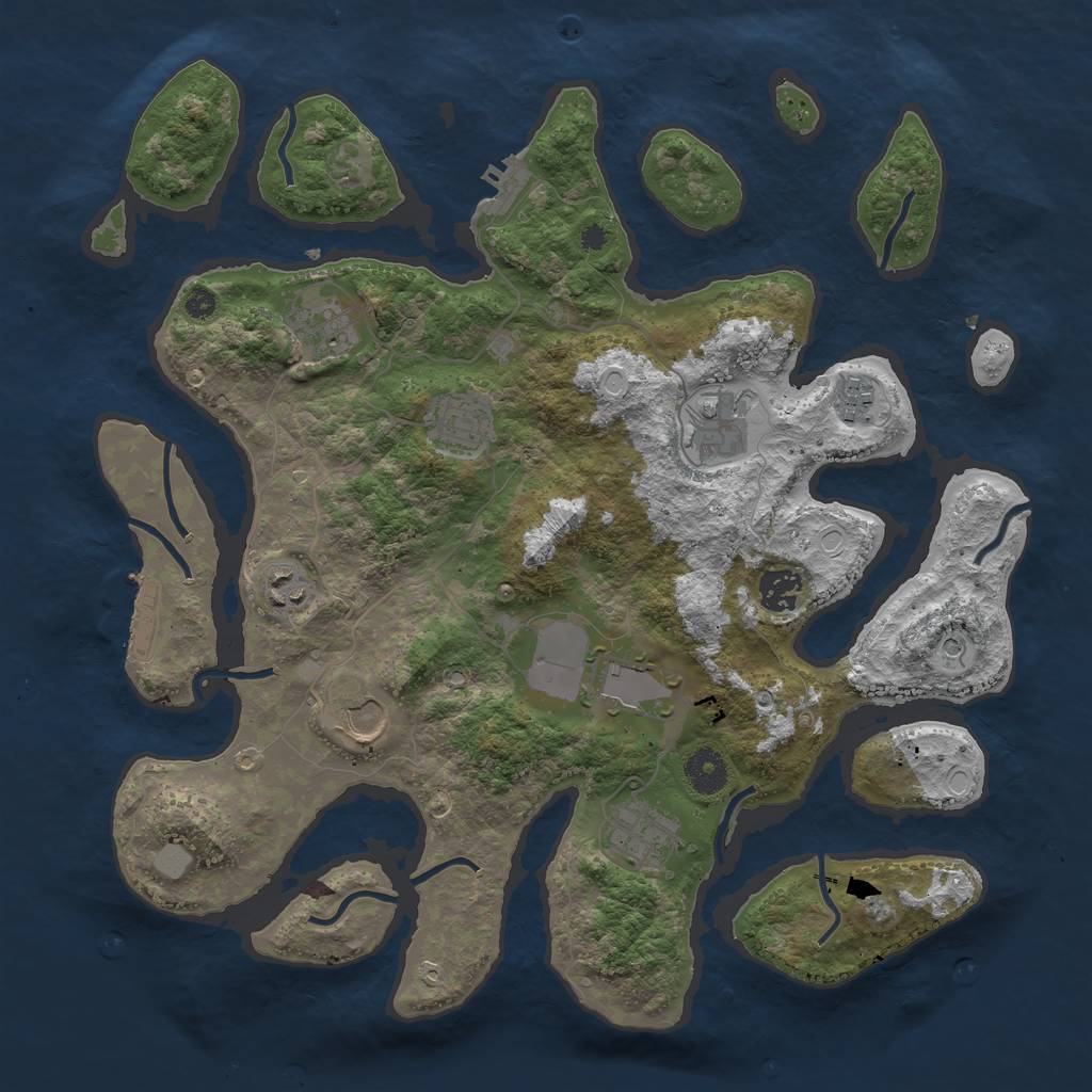 Rust Map: Procedural Map, Size: 3750, Seed: 420, 17 Monuments