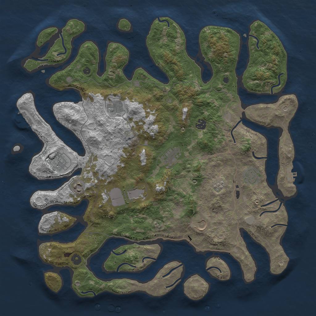 Rust Map: Procedural Map, Size: 4500, Seed: 5656690, 17 Monuments