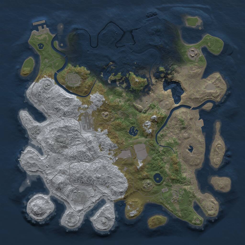 Rust Map: Procedural Map, Size: 4000, Seed: 211568, 15 Monuments