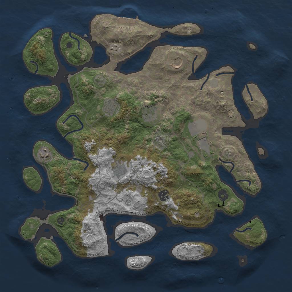 Rust Map: Procedural Map, Size: 4000, Seed: 179817755, 15 Monuments