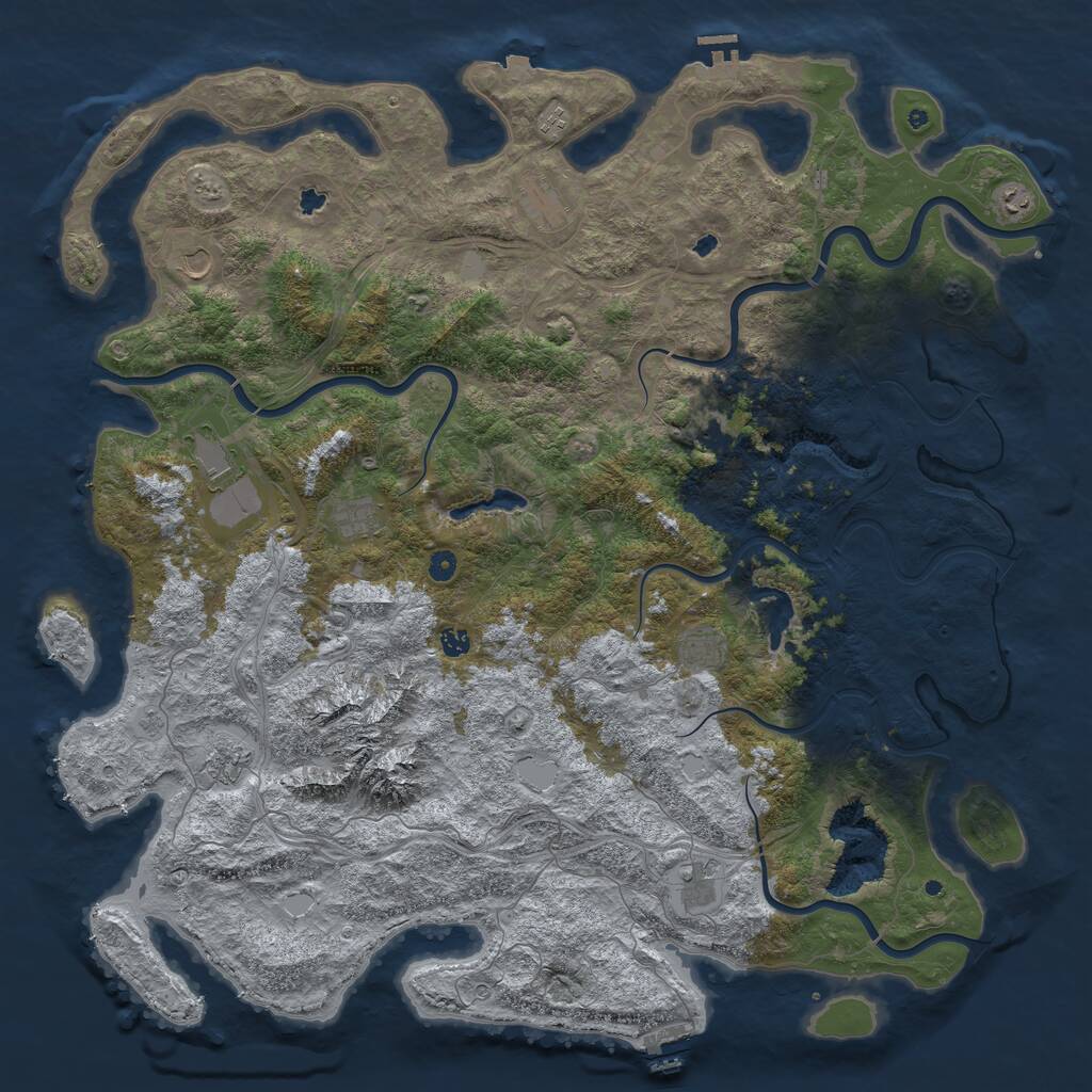 Rust Map: Procedural Map, Size: 5501, Seed: 2147483647, 17 Monuments
