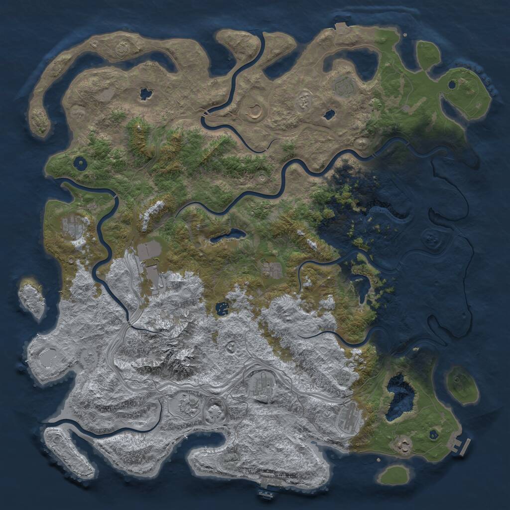 Rust Map: Procedural Map, Size: 5501, Seed: 2147483647, 17 Monuments