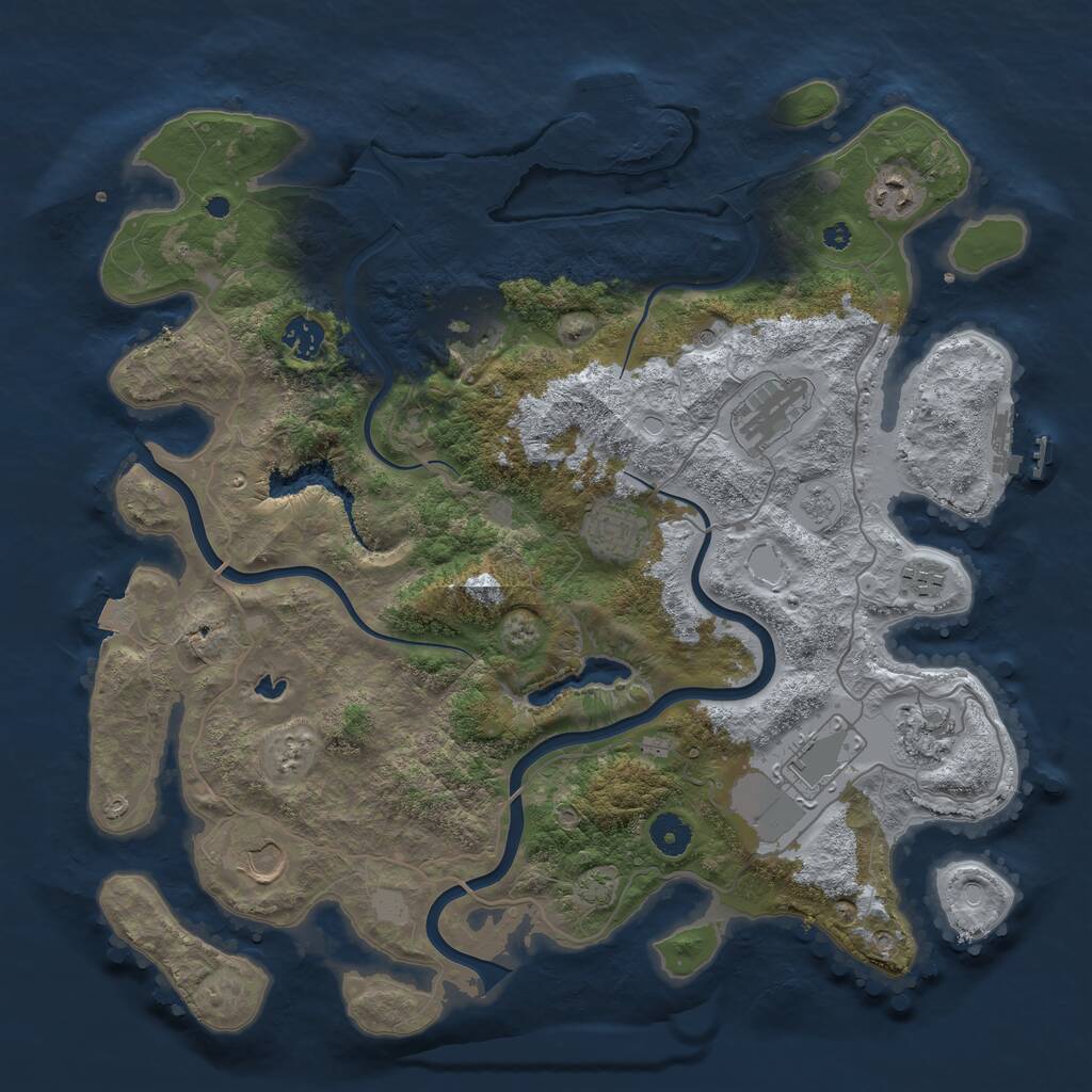 Rust Map: Procedural Map, Size: 4000, Seed: 6926, 15 Monuments