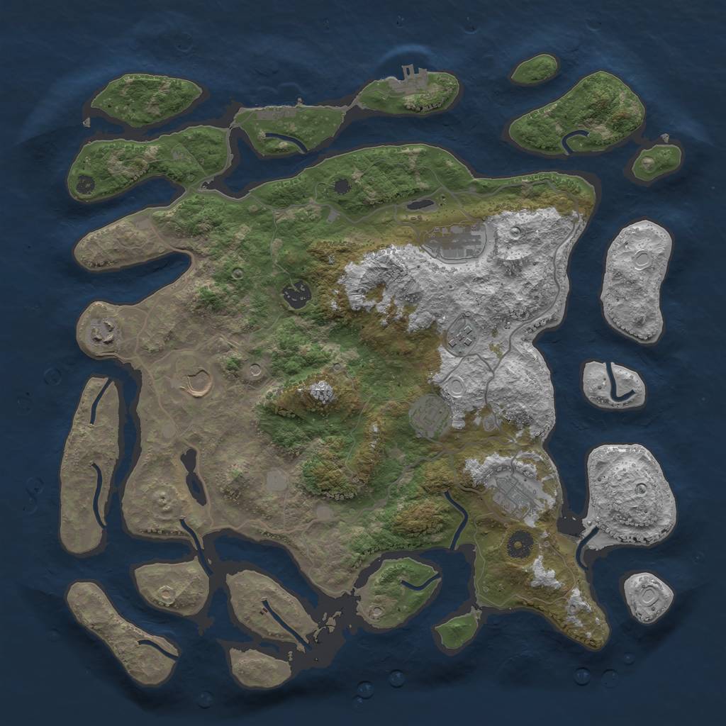 Rust Map: Procedural Map, Size: 4000, Seed: 6926, 15 Monuments