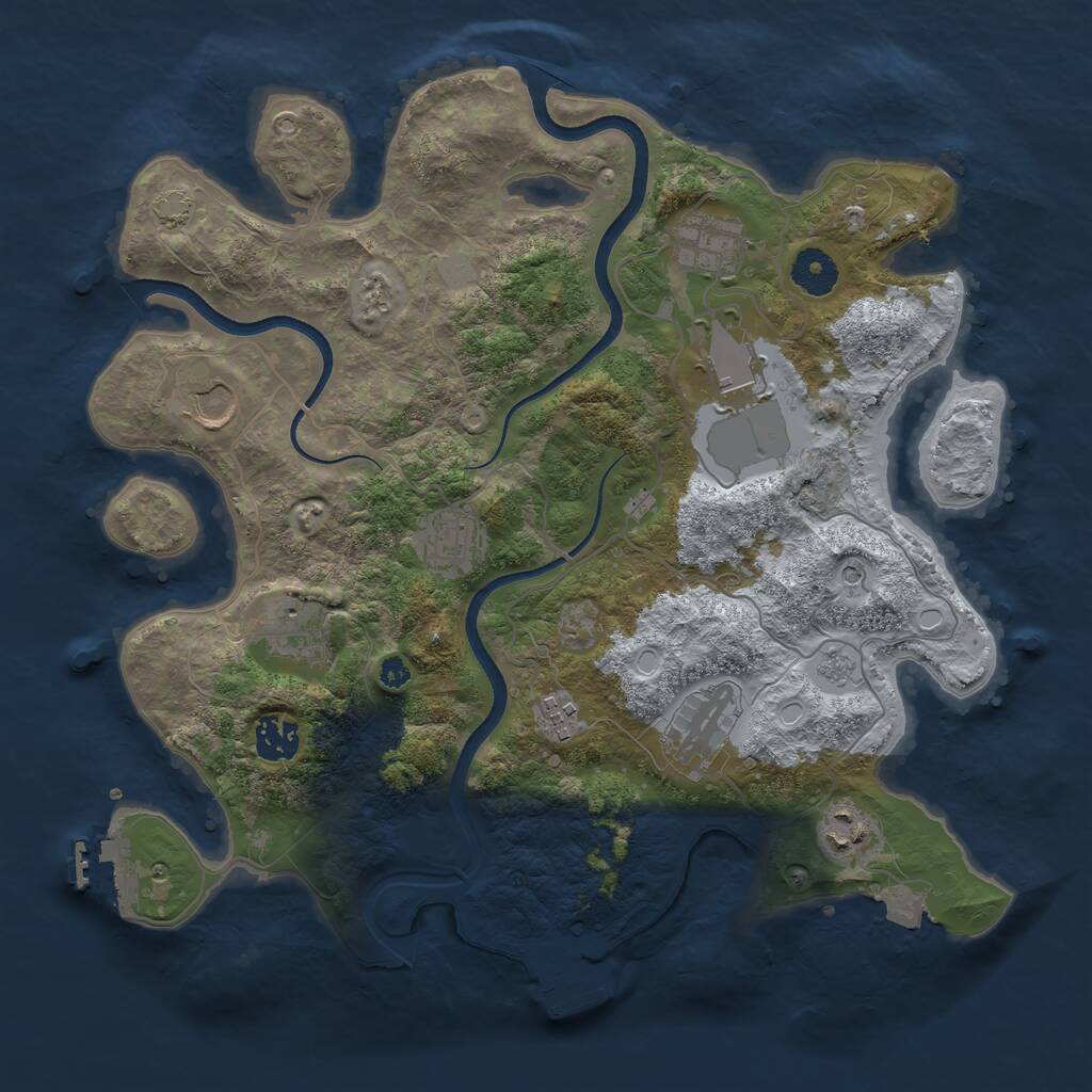 Rust Map: Procedural Map, Size: 3600, Seed: 1459706952, 15 Monuments