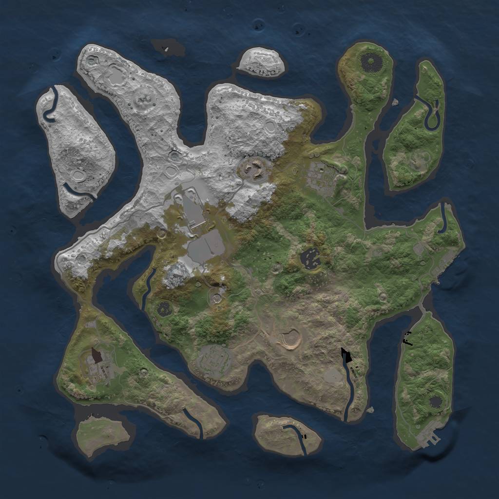 Rust Map: Procedural Map, Size: 3550, Seed: 306110, 15 Monuments