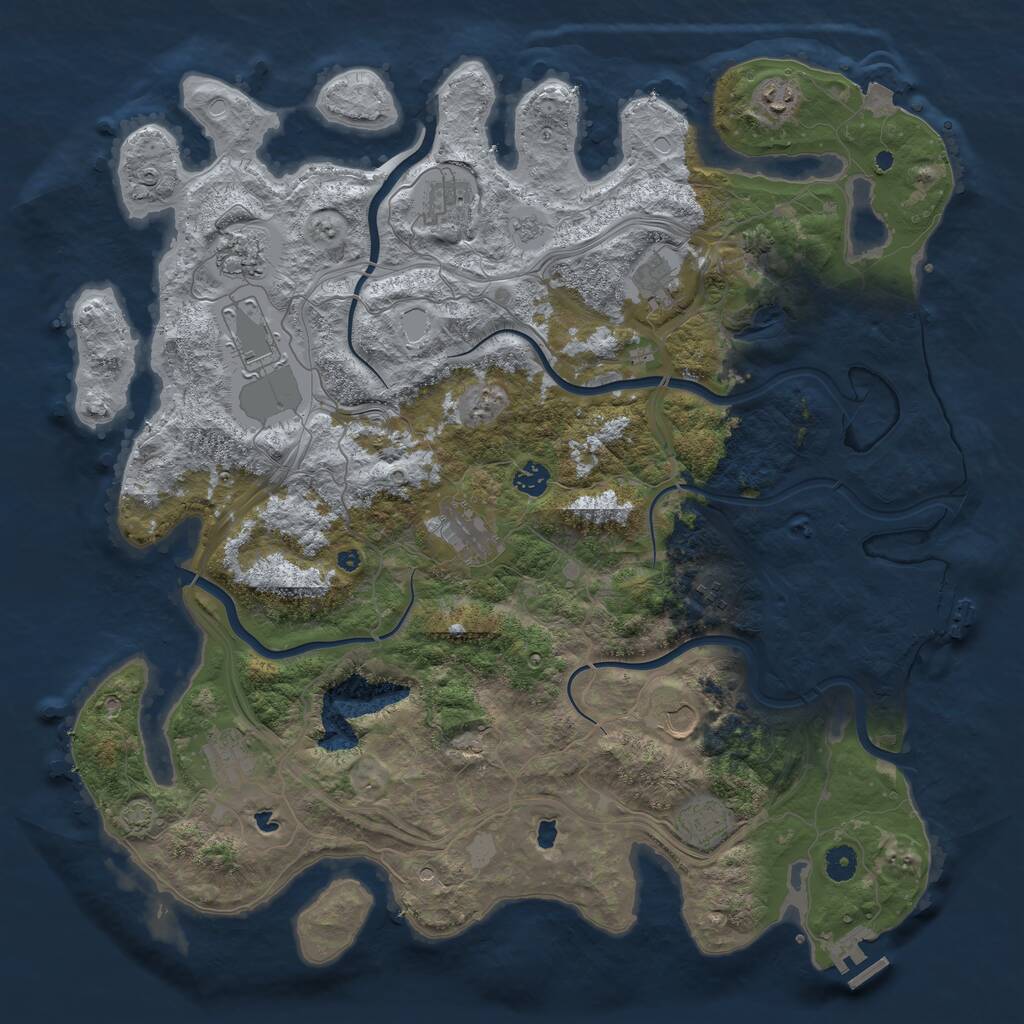 Rust Map: Procedural Map, Size: 4500, Seed: 1591981, 17 Monuments