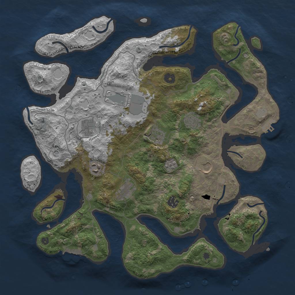 Rust Map: Procedural Map, Size: 4000, Seed: 14400, 17 Monuments