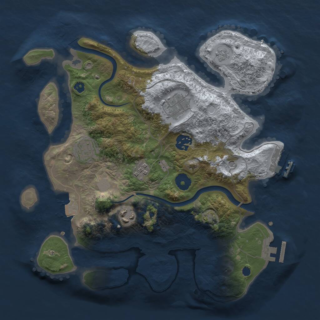Rust Map: Procedural Map, Size: 3000, Seed: 625860849, 11 Monuments
