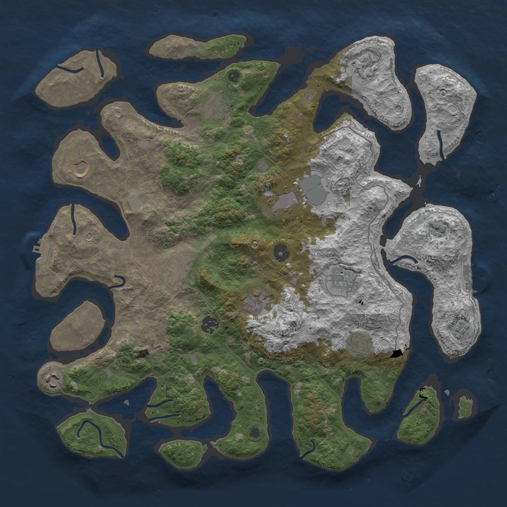 Rust Map: Procedural Map, Size: 4500, Seed: 5944690, 19 Monuments