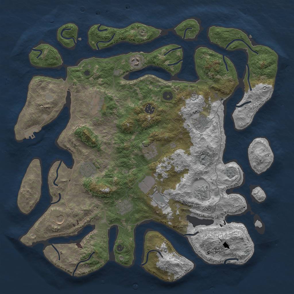 Rust Map: Procedural Map, Size: 4500, Seed: 2098626, 18 Monuments