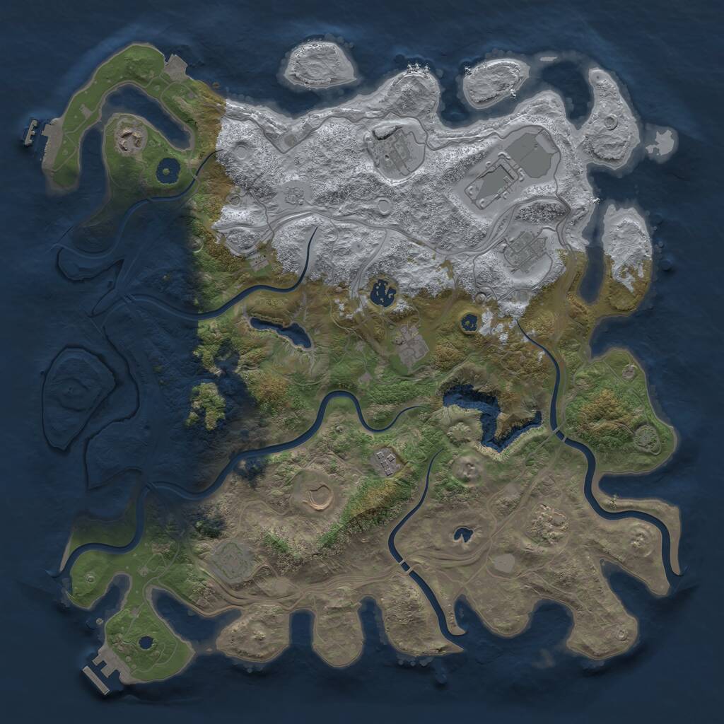 Rust Map: Procedural Map, Size: 4300, Seed: 2147483645, 16 Monuments