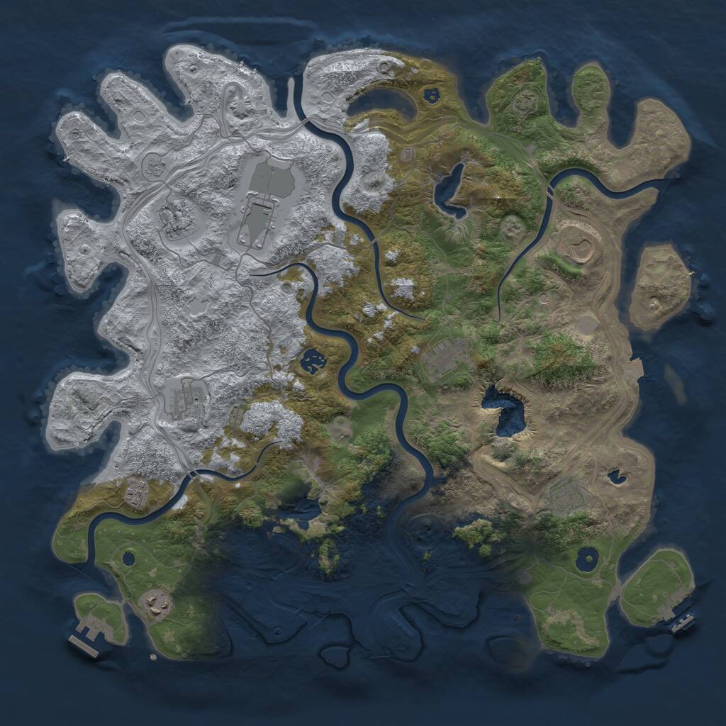 Rust Map: Procedural Map, Size: 4500, Seed: 6229168, 15 Monuments