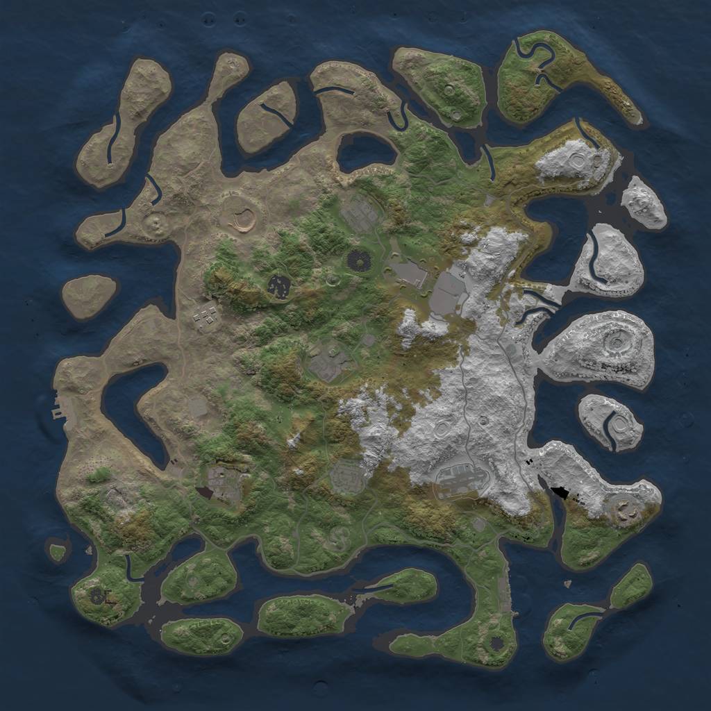 Rust Map: Procedural Map, Size: 4500, Seed: 6315754, 18 Monuments