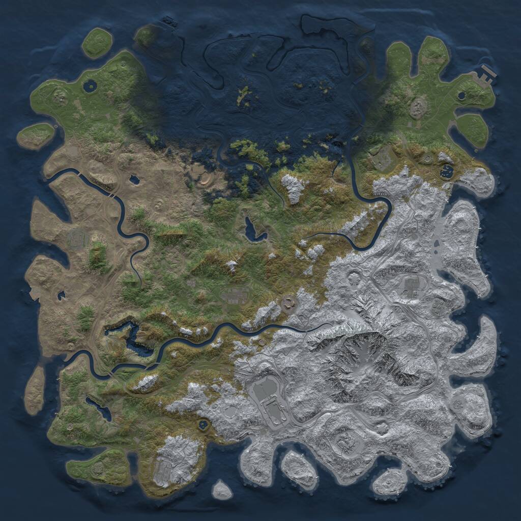 Rust Map: Procedural Map, Size: 6000, Seed: 41292737, 17 Monuments