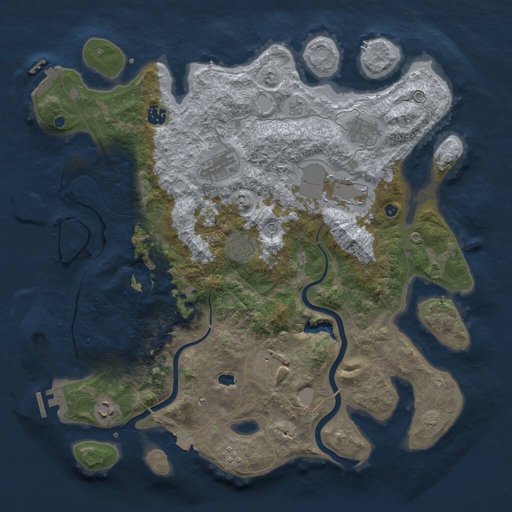 Rust Map: Procedural Map, Size: 4000, Seed: 580771, 14 Monuments