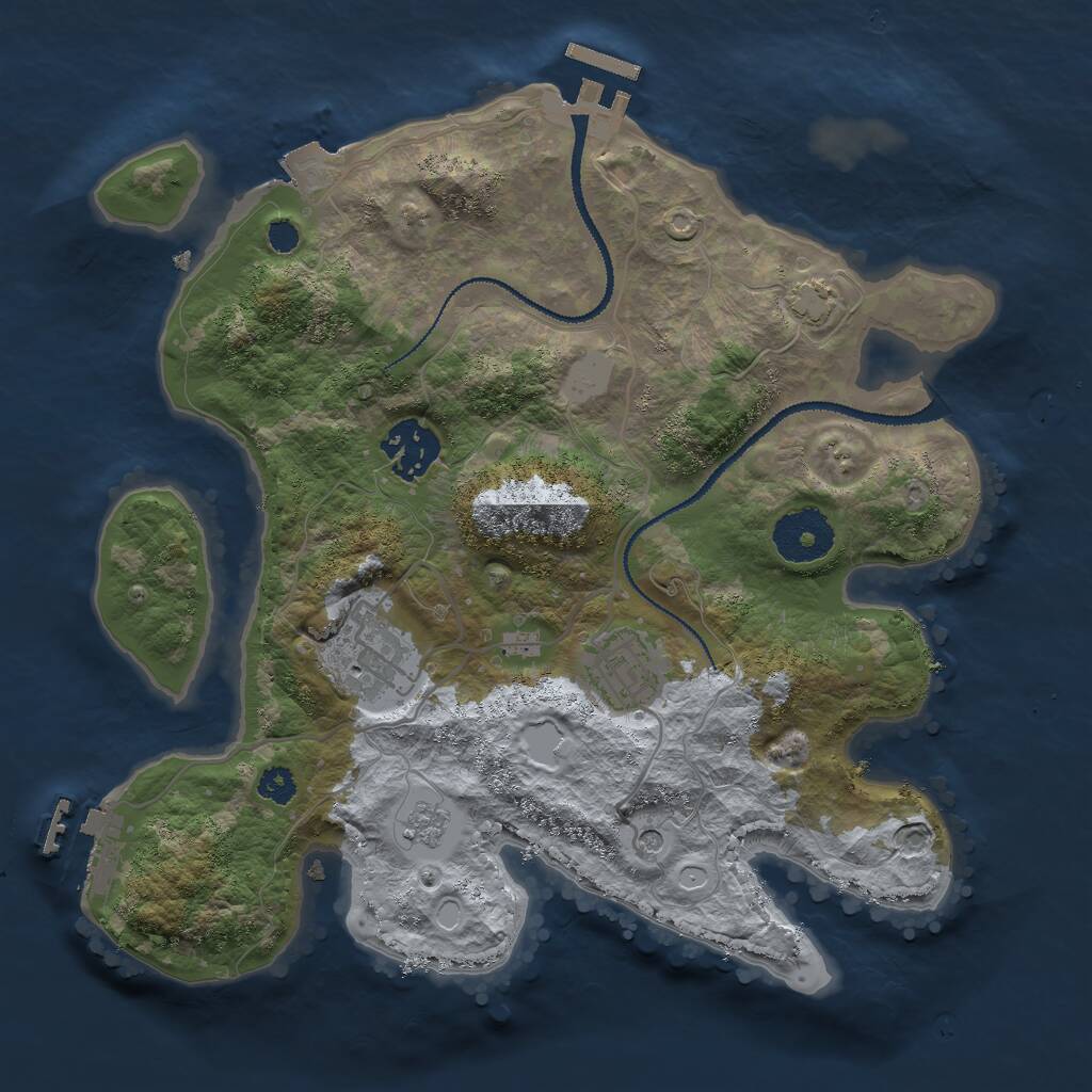 Rust Map: Procedural Map, Size: 2900, Seed: 1660897768, 9 Monuments