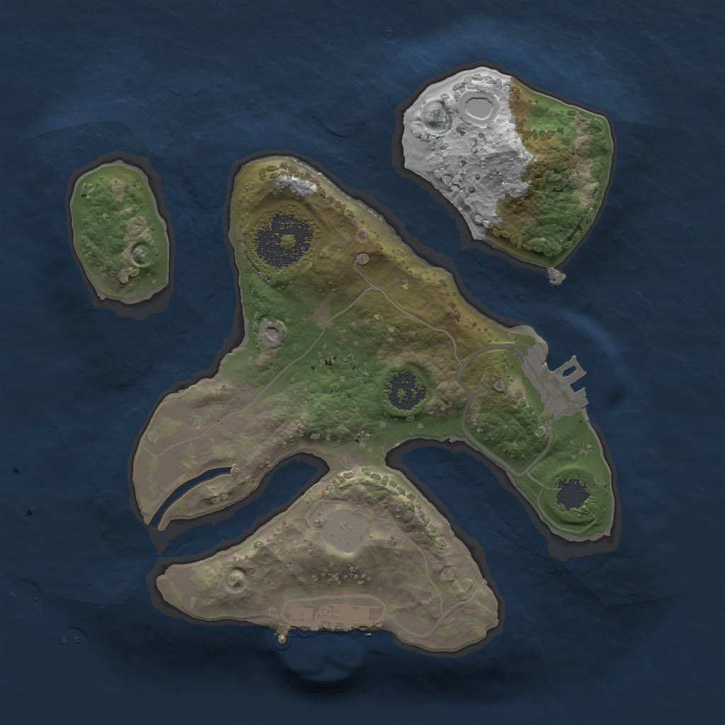 Rust Map: Procedural Map, Size: 2000, Seed: 1943565511, 7 Monuments
