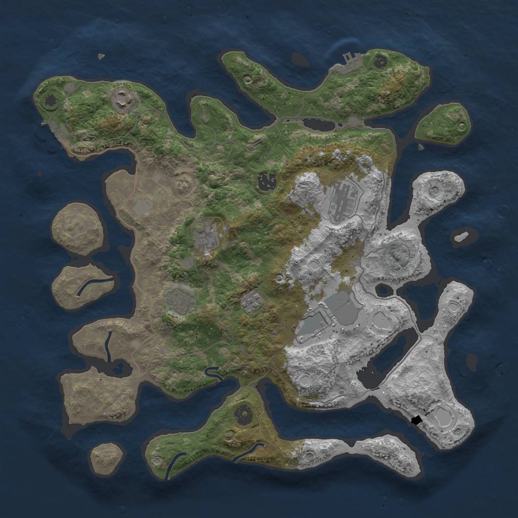 Rust Map: Procedural Map, Size: 4000, Seed: 458170, 15 Monuments