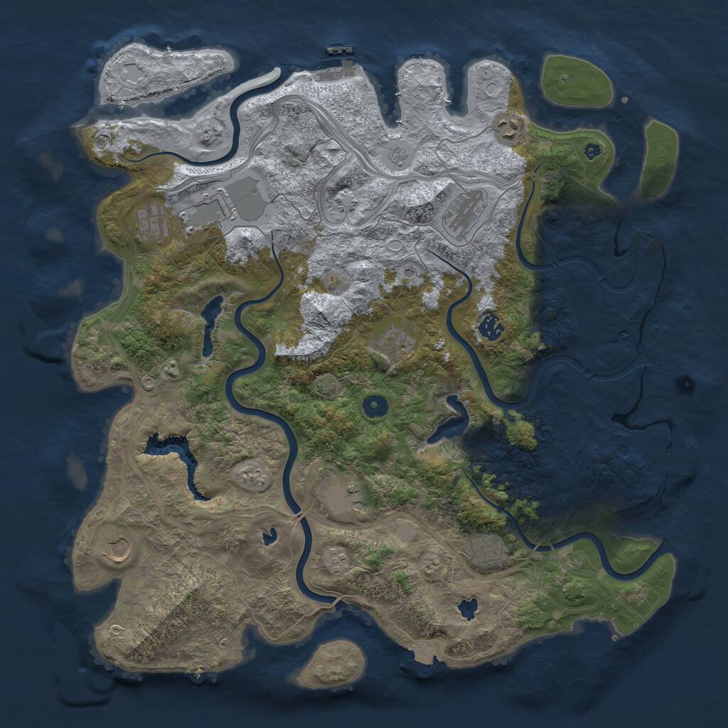 Rust Map: Procedural Map, Size: 4500, Seed: 3425368, 16 Monuments