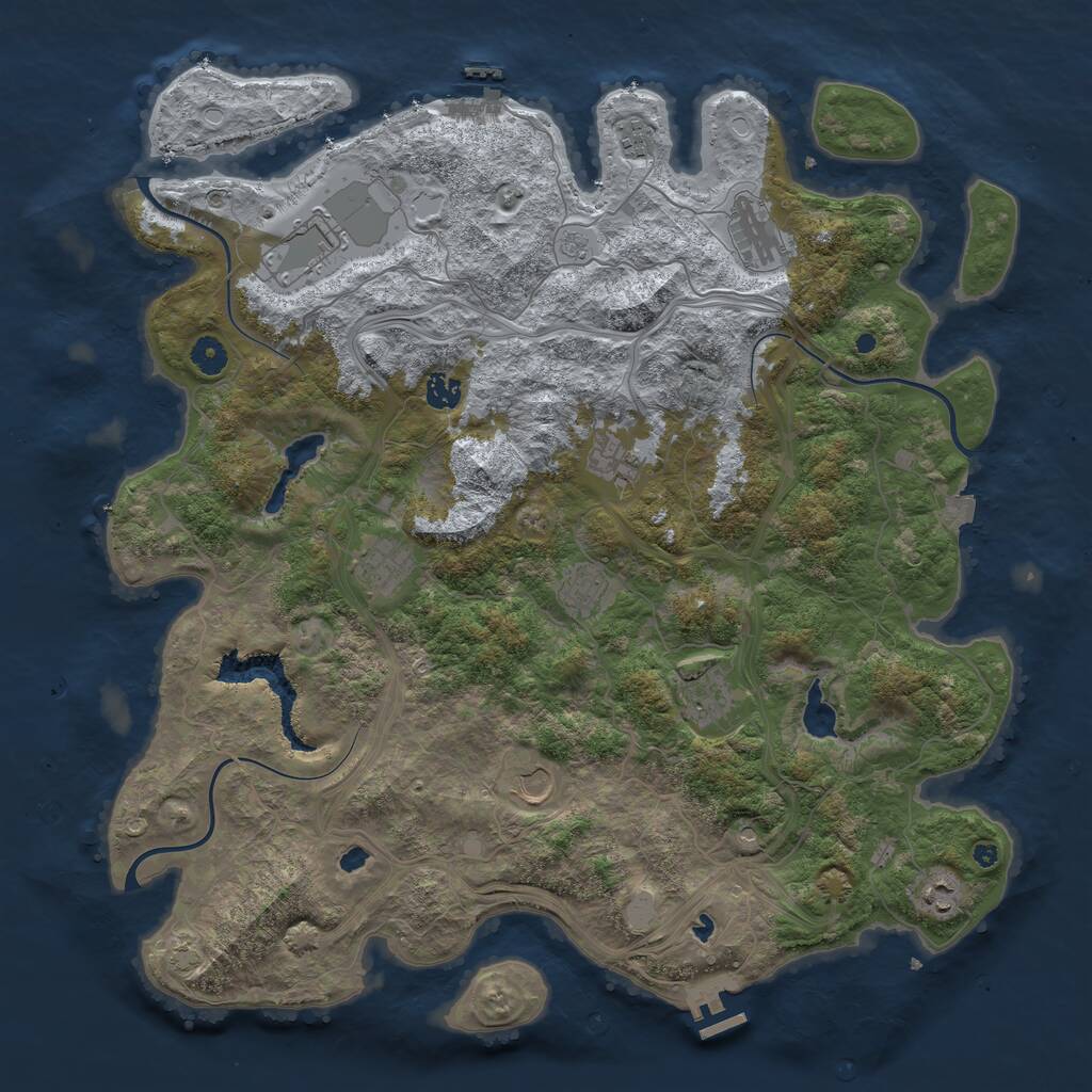 Rust Map: Procedural Map, Size: 4500, Seed: 3425368, 16 Monuments