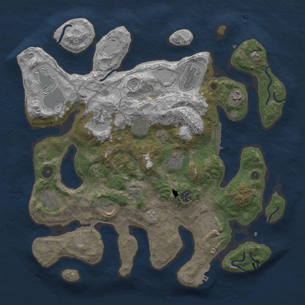 Rust Map: Procedural Map, Size: 4000, Seed: 930116732, 19 Monuments