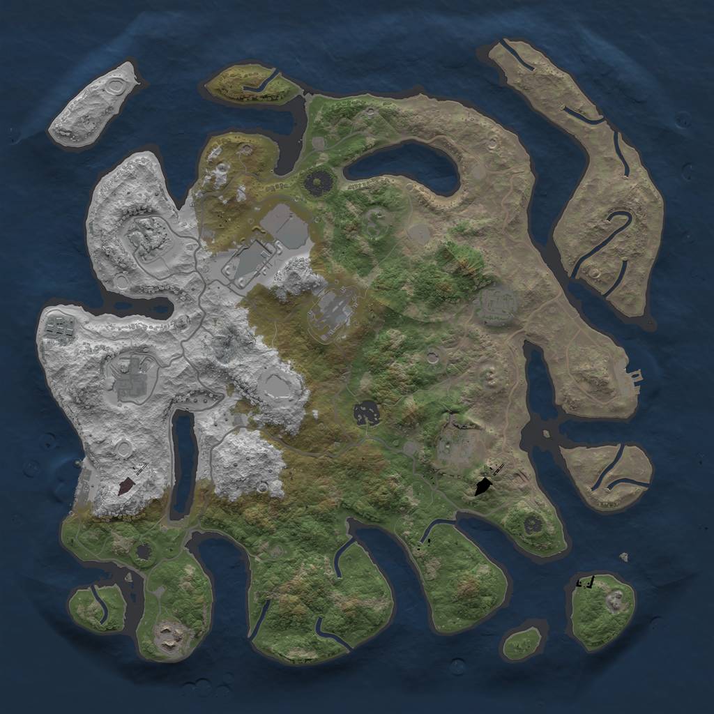 Rust Map: Procedural Map, Size: 4000, Seed: 699439, 17 Monuments