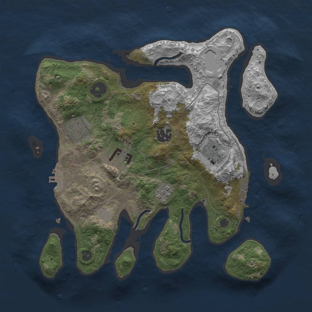 Rust Map: Procedural Map, Size: 3000, Seed: 1670660063, 12 Monuments