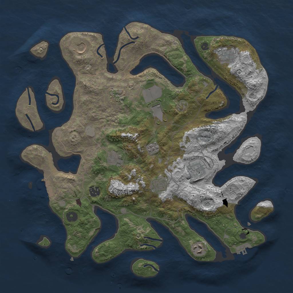 Rust Map: Procedural Map, Size: 4000, Seed: 19541, 18 Monuments