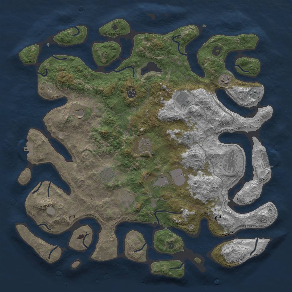 Rust Map: Procedural Map, Size: 4500, Seed: 5970996, 18 Monuments